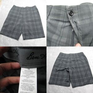 Ben Hogan Golf Shorts Mens 34 Gray Check‎ Pockets Zip Fly Flat Front Performance